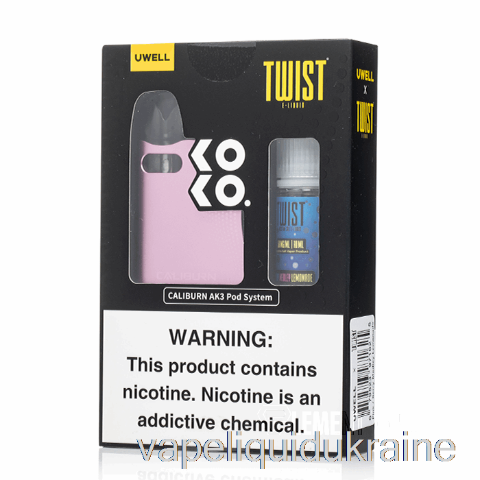 Vape Liquid Ukraine UWELL x DV Caliburn AK3 Kit + 50mg Nic Salt [PINK] Twist E-Liquid - Berry Medley Lemonade